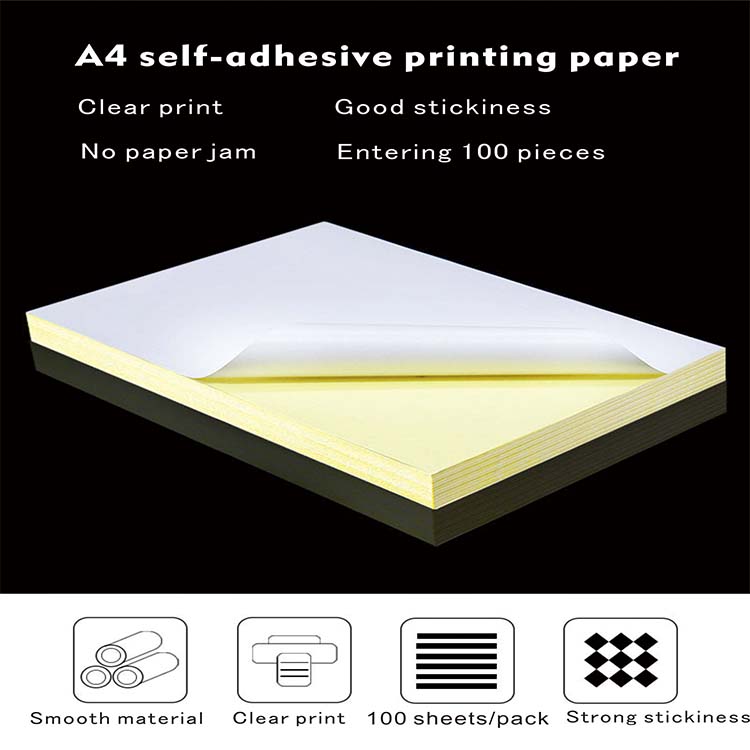 A4 self-adhesive printing paper 210*297 with adhesive stickers A4 self-adhesive labels coated paper A4 labels box stickers “100 sheets/pack”
