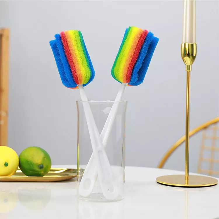 Soft Hanging Sponge Cleaning Brush Cleaner with Long Handle Cup Feeding Bottle Scrubber Washing Brushes for Coffee Glasses Pot Milk Cup Mugs Wine bottle Baby Bottles