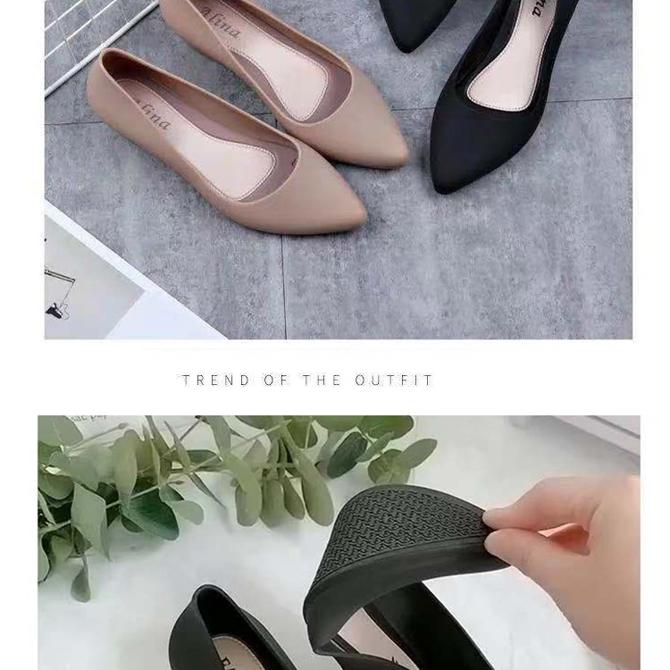 Pointed Single Shoes Wedge Heel Ladies Shoes Casual Work Peas Shoes Wear-resistant Women's Shoes