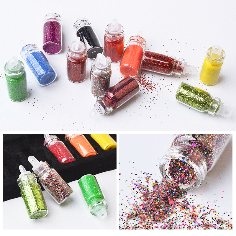 48 Bottles/Set Nail Art Sequins Glitter Powder Manicure Decoral Tips Polish Nail Stickers Mixed Design Case Set
