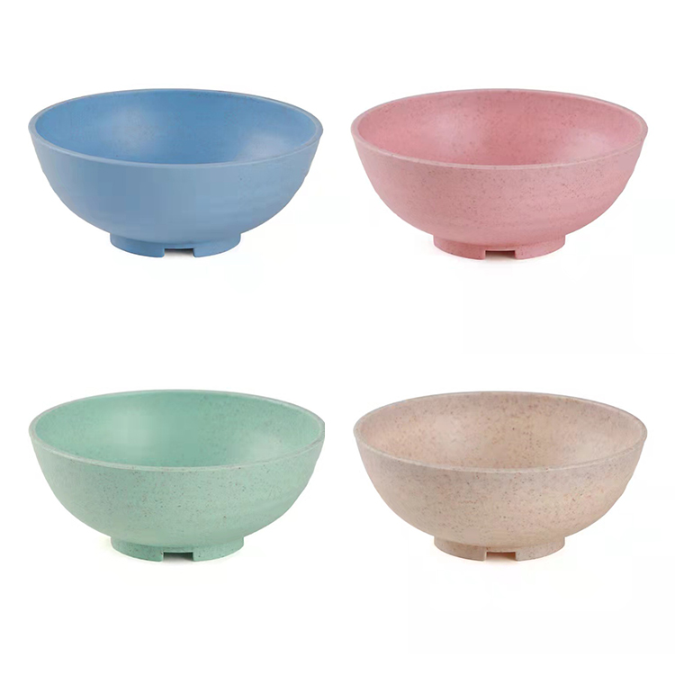 4 Pcs Wheat Straw Bowls, Lightweight Unbreakable Salad Soup Noodle Rice Tableware Container for Kids Children Toddler Adult and Seniors, Dishwasher and Microwave Safe