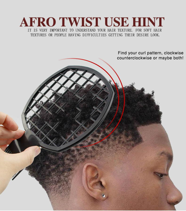 Fashion Men's Double Ended Twist Up Comb Professional Curly Hair Dirty Braid Comb Perm Style Comb Twisted Tool New Random