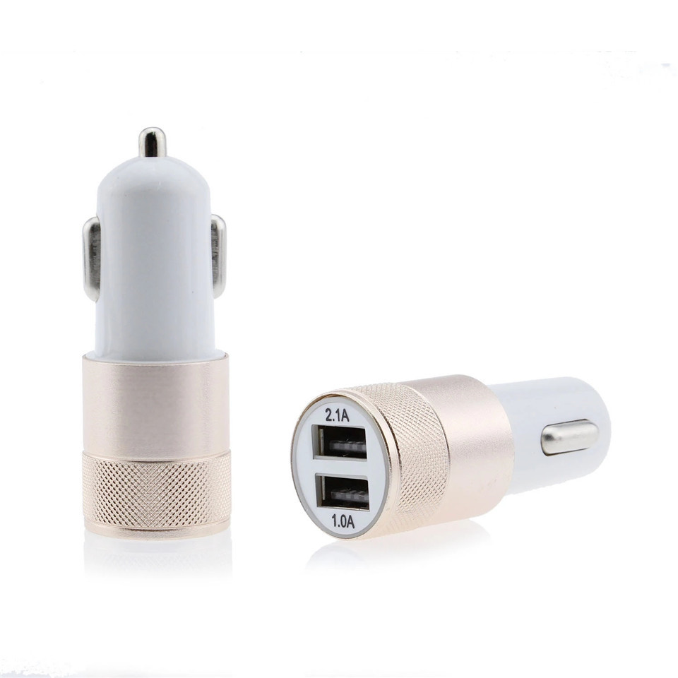 Small Steel Gun 2A Dual USB Car Charger Aluminum Metal Dual-Port Car Charger For Xiaomi Samsung Iphone Huawei