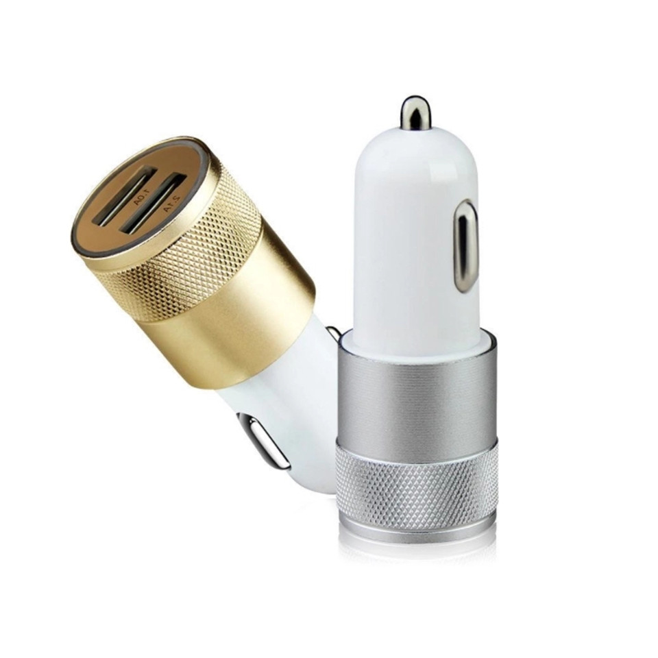 Small Steel Gun 2A Dual USB Car Charger Aluminum Metal Dual-Port Car Charger For Xiaomi Samsung Iphone Huawei