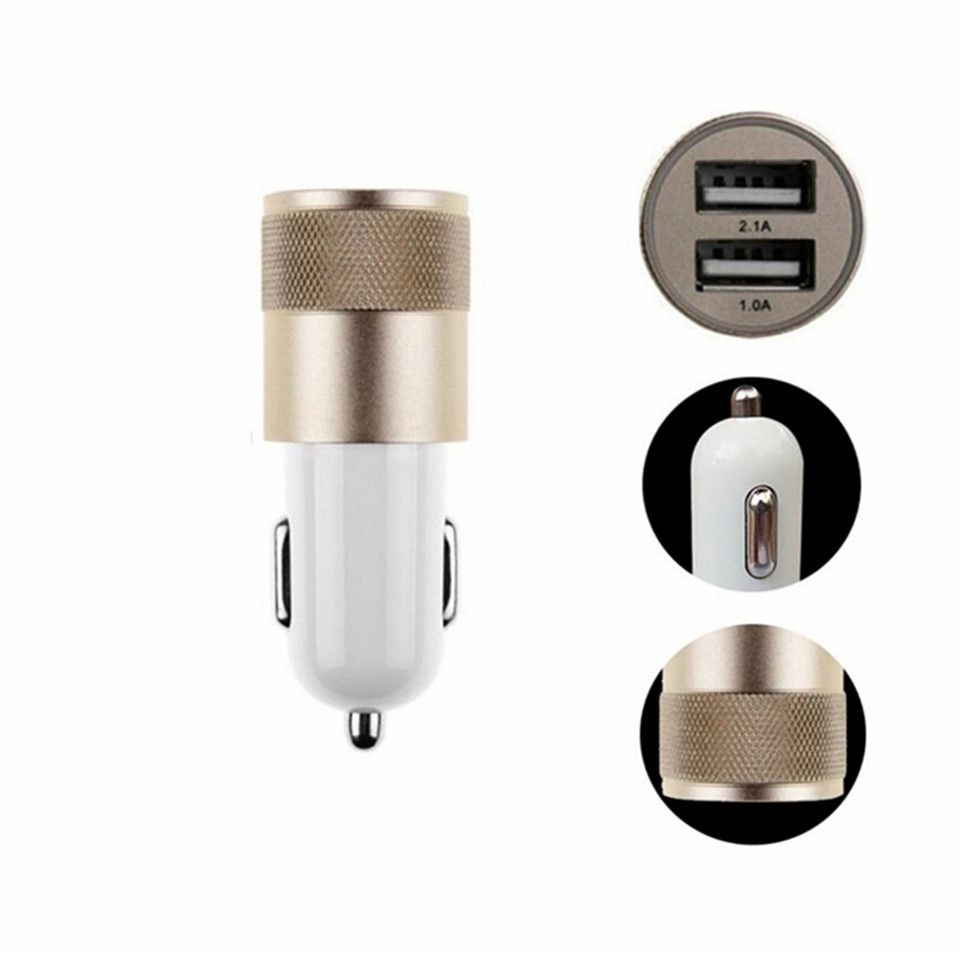 Small Steel Gun 2A Dual USB Car Charger Aluminum Metal Dual-Port Car Charger For Xiaomi Samsung Iphone Huawei