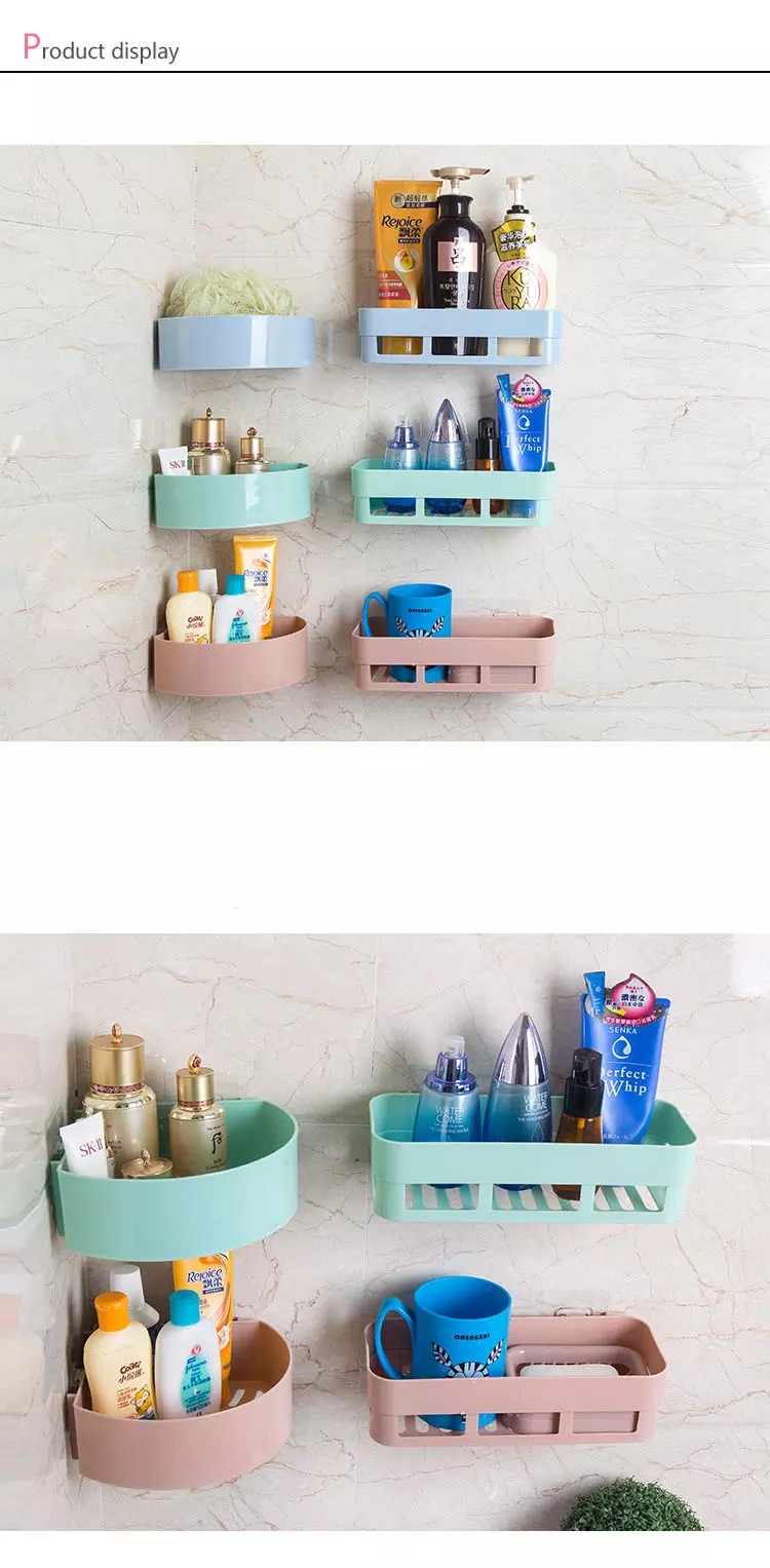 Bathroom racks Kitchen wall hanging wall-free perforation racks Shower rack bath essentials shampoo spice rack