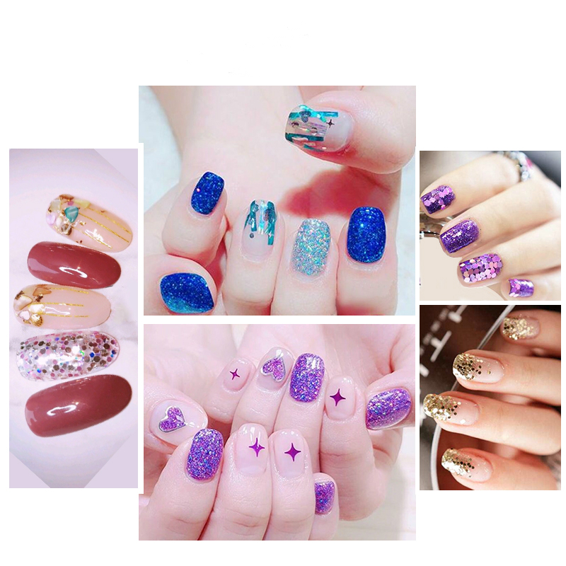 48 Bottles/Set Nail Art Sequins Glitter Powder Manicure Decoral Tips Polish Nail Stickers Mixed Design Case Set