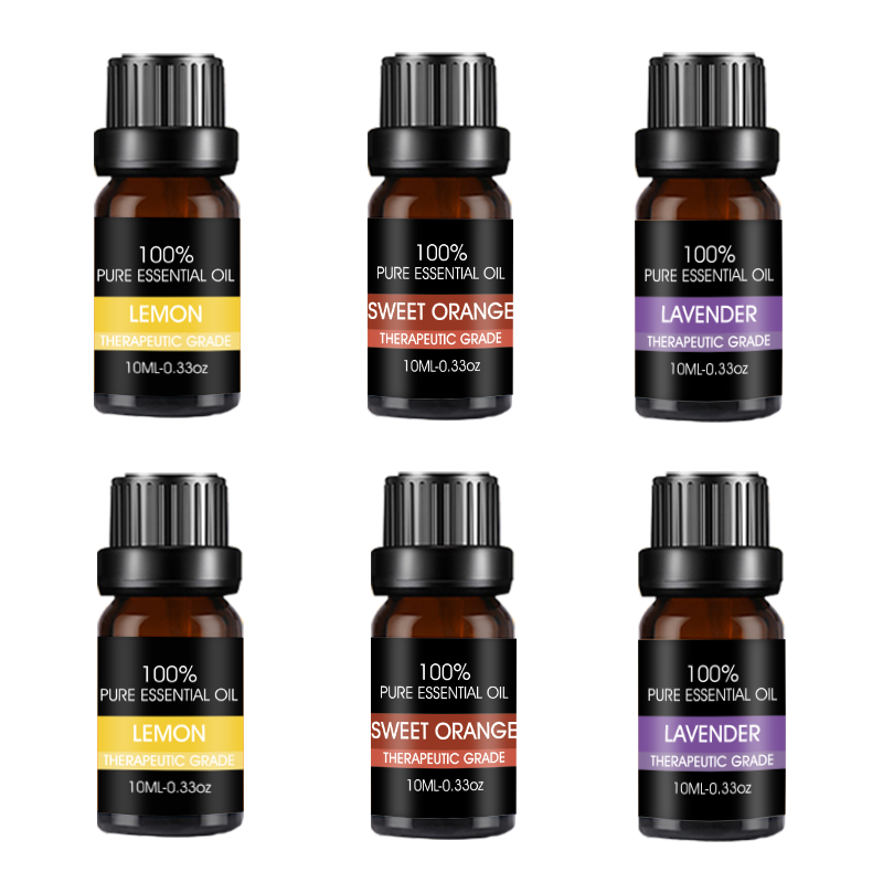 100% Pure Essential Aromatherapy Oils Gift Set-6 Pack , 10ML(Lavender, Lemon, Sweet Orange)
