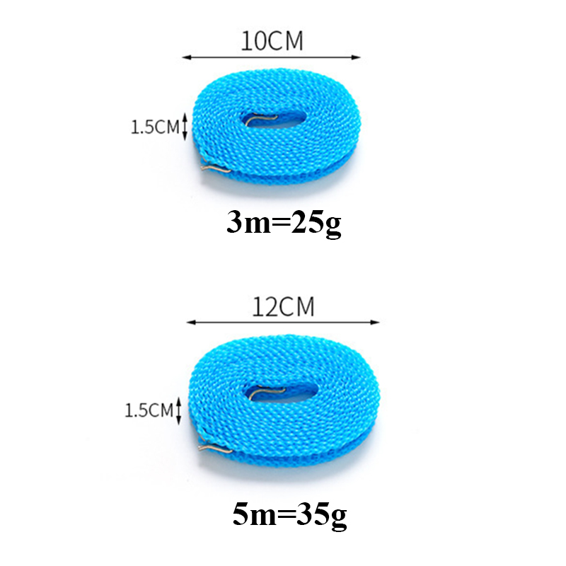 Windproof Clothesline for Indoor Outdoor Laundry Clothes Drying Rope Portable Travel Clothesline Adjustable Hanger for Camping Travel Home