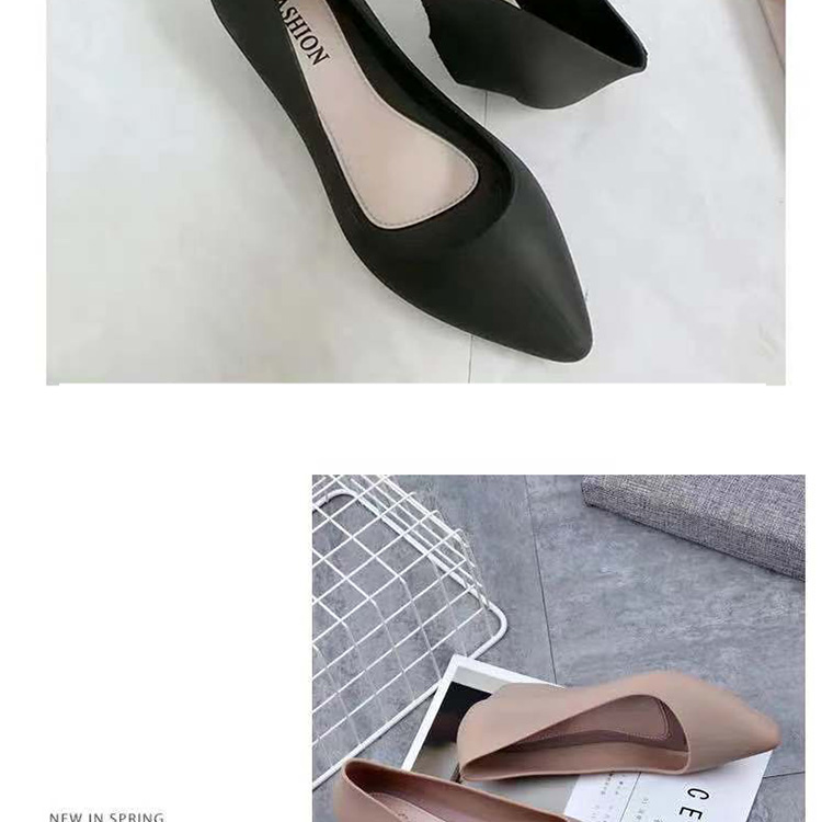 Pointed Single Shoes Wedge Heel Ladies Shoes Casual Work Peas Shoes Wear-resistant Women's Shoes