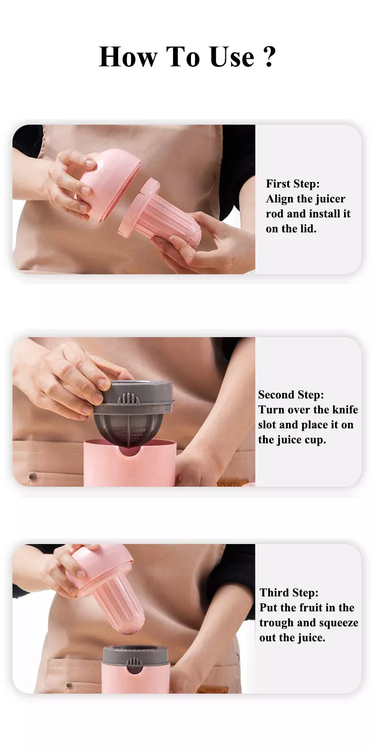 Citrus Lemon Orange Juicer Mini Manual Hand Squeezer with Built-in Cup Portable Household Easy to clean kitchen tools