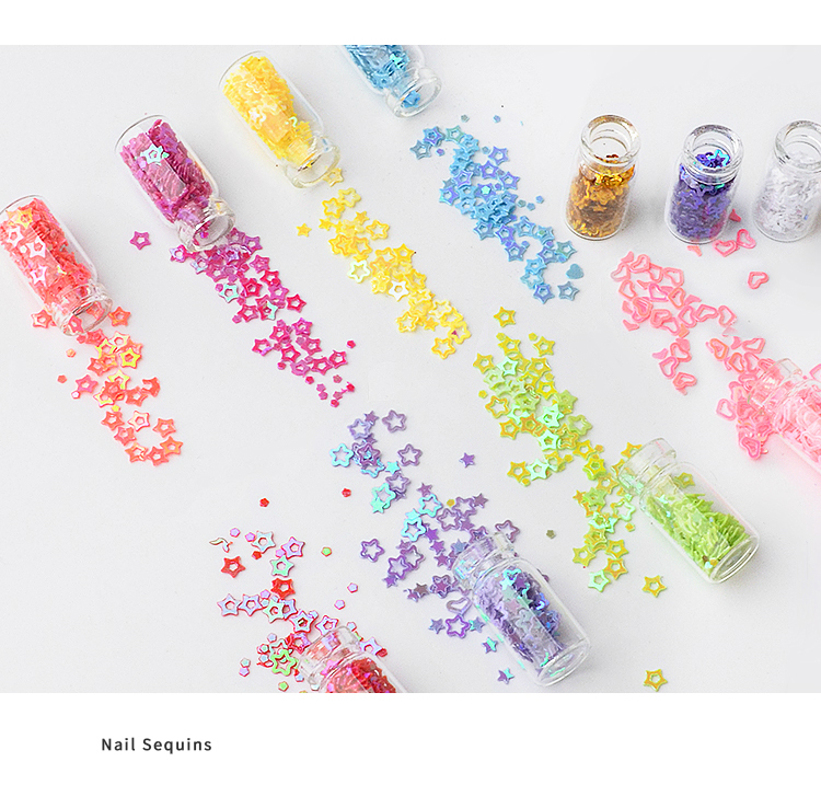 48 Bottles/Set Nail Art Sequins Glitter Powder Manicure Decoral Tips Polish Nail Stickers Mixed Design Case Set