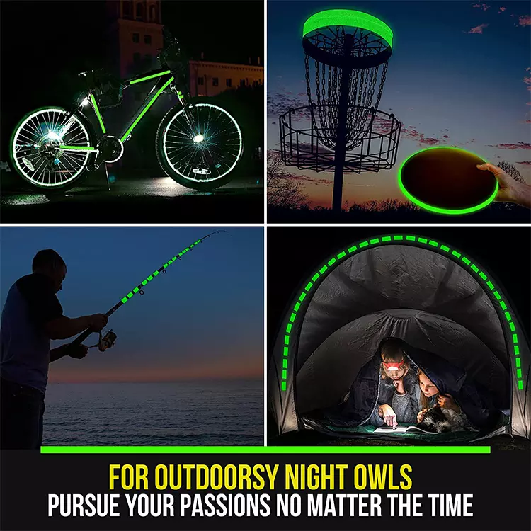 2Pcs Glow in The Dark Tape, 3m Length x 1.5cm Width, Removable Photoluminescent Luminous Tape Sticker, Wall Stairs Steps Glow in Dark Safety Duct Fluorescent Tape for Home, Office