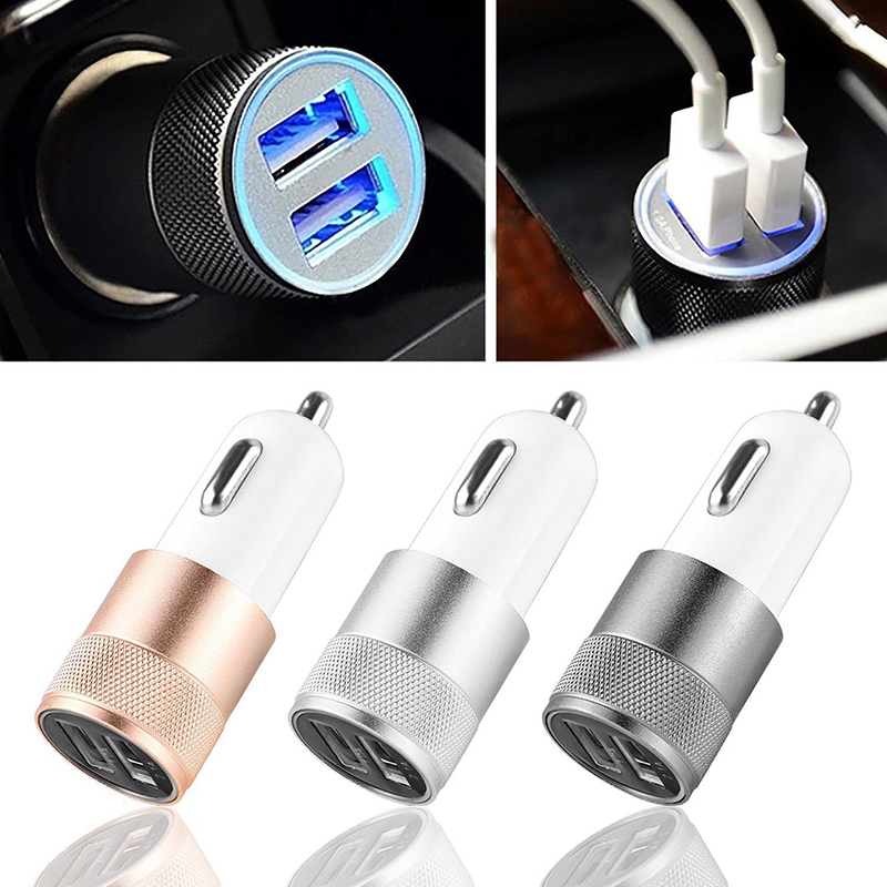 Small Steel Gun 2A Dual USB Car Charger Aluminum Metal Dual-Port Car Charger For Xiaomi Samsung Iphone Huawei