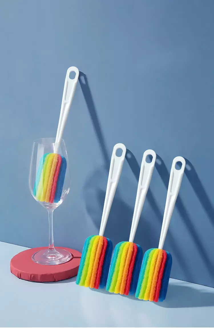 Soft Hanging Sponge Cleaning Brush Cleaner with Long Handle Cup Feeding Bottle Scrubber Washing Brushes for Coffee Glasses Pot Milk Cup Mugs Wine bottle Baby Bottles