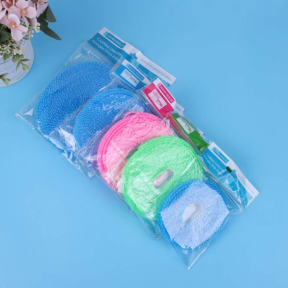 Windproof Clothesline for Indoor Outdoor Laundry Clothes Drying Rope Portable Travel Clothesline Adjustable Hanger for Camping Travel Home