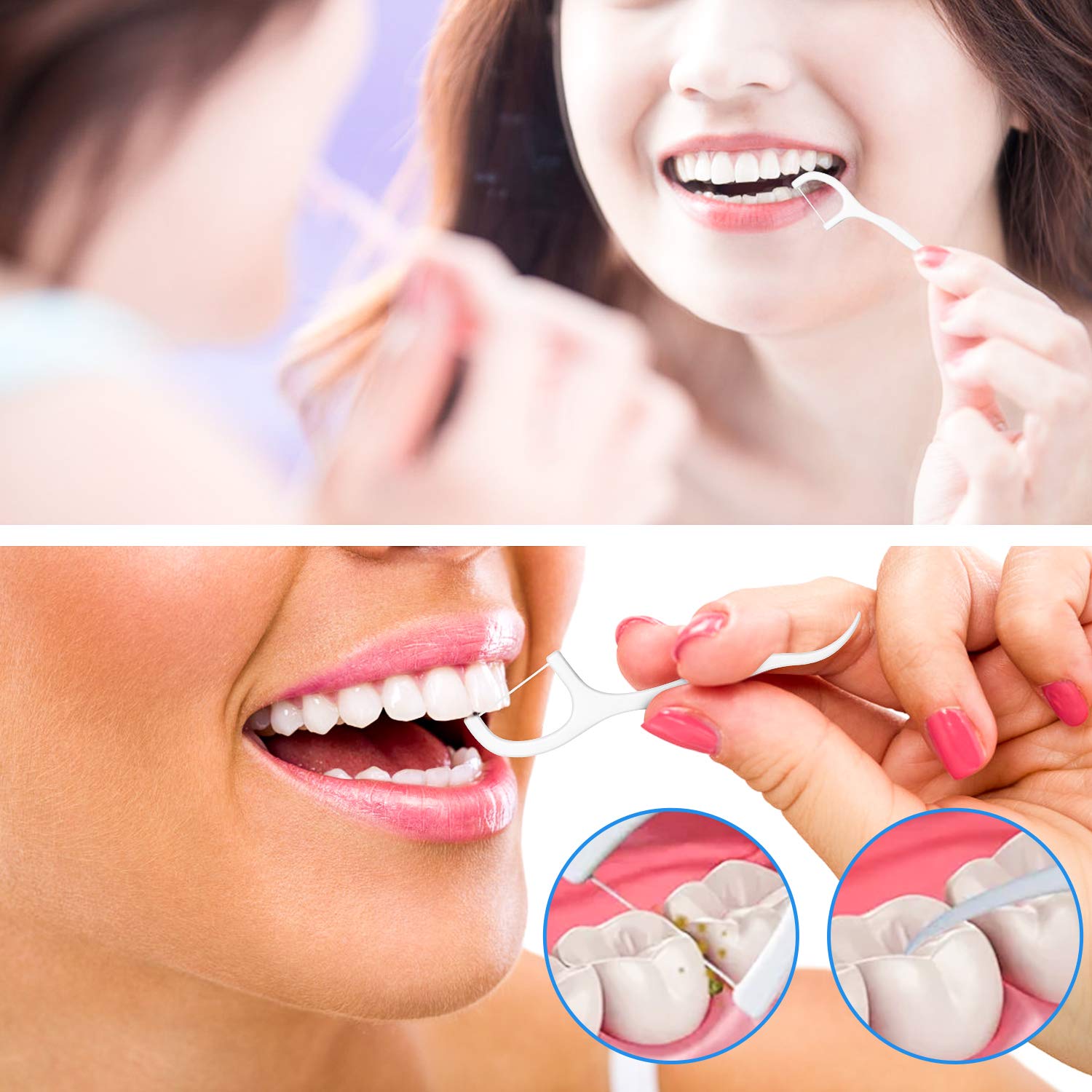 Tooth Cleaner floss pick Dental Floss Picks 50PCS High Toughness Professional Toothpicks Sticks with Portable Case and Dental Picks Perfect for Family,Hotel,Travel
