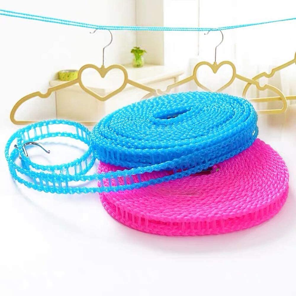 Windproof Clothesline for Indoor Outdoor Laundry Clothes Drying Rope Portable Travel Clothesline Adjustable Hanger for Camping Travel Home