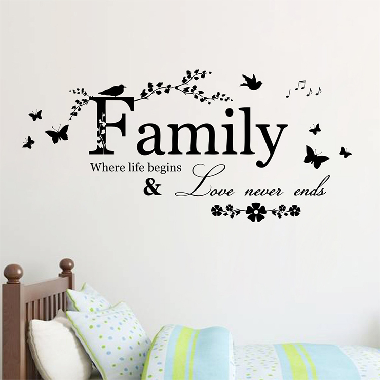 Family Love Wall Decal Inspirational Positive Energy Quotes Wall Stickers Removable Peel and Stick Vinyl Wall Decor Art for Living Room Bedroom Office Classroom Apartment Decoration