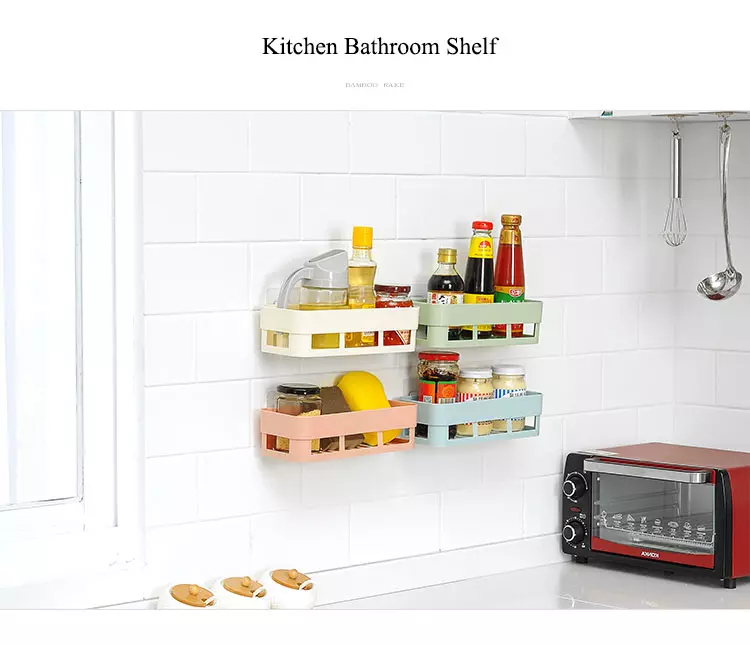 Bathroom racks Kitchen wall hanging wall-free perforation racks Shower rack bath essentials shampoo spice rack