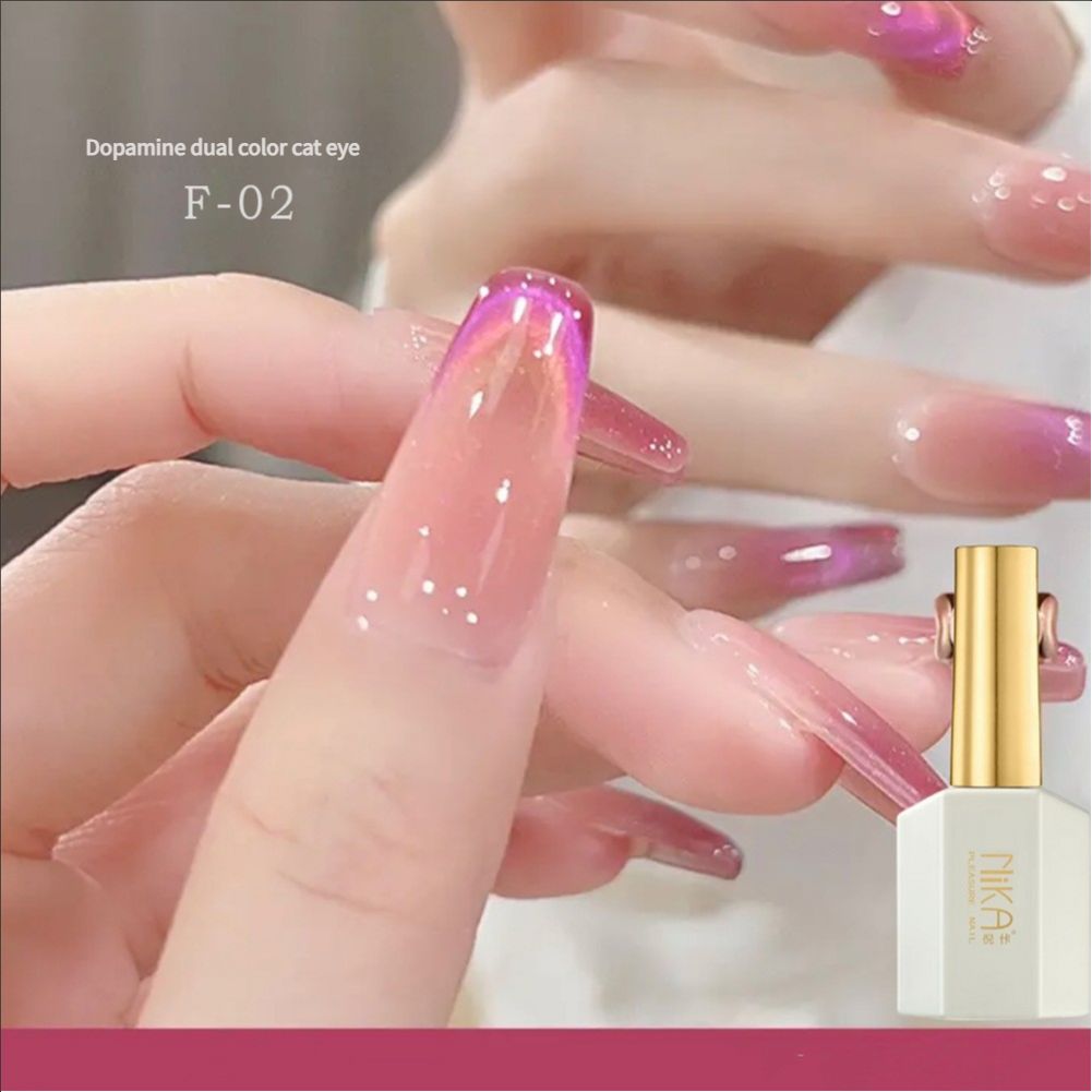 Bamine Candy Cat Eye Silk Moonlight Double Color Cat Eye Whitening Nail Oil Geltow