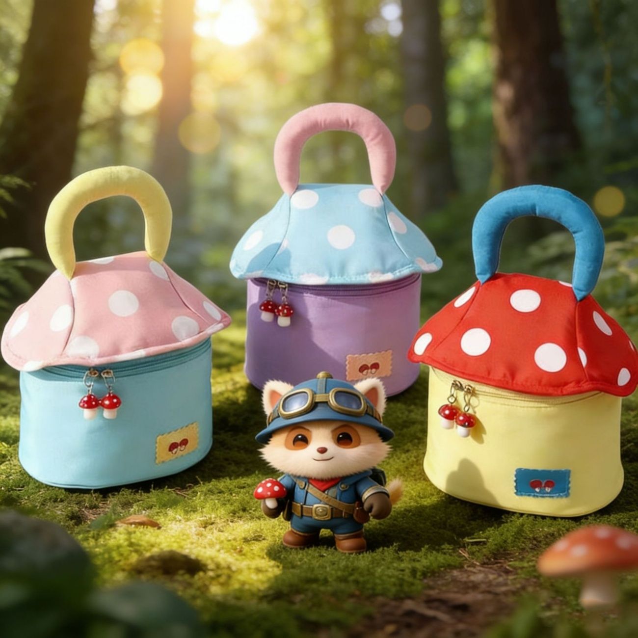 Cute Mushroom Cosmetic Bag, Large Capacity Portable House-Shaped Storage Bag with Handheld Design, Ideal Companion Gift & Tote Bag for Daily Use
