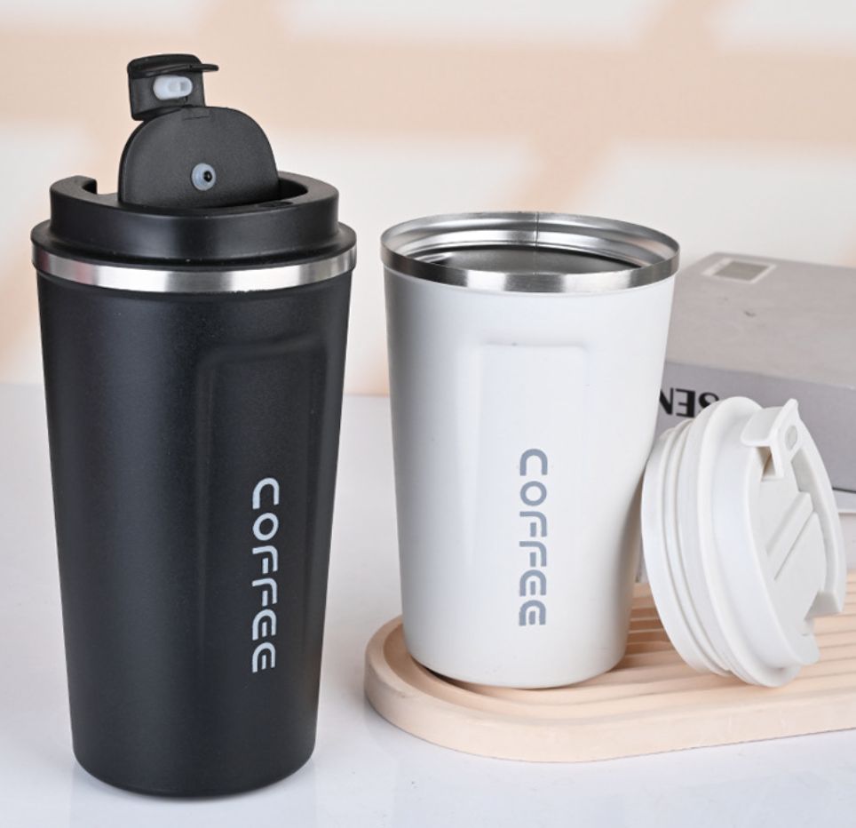 304 Stainless Steel Second-generation Coffee Cup Portable Car Carrying Thermos Cup Business Office Gift Water Cup Water Bottle