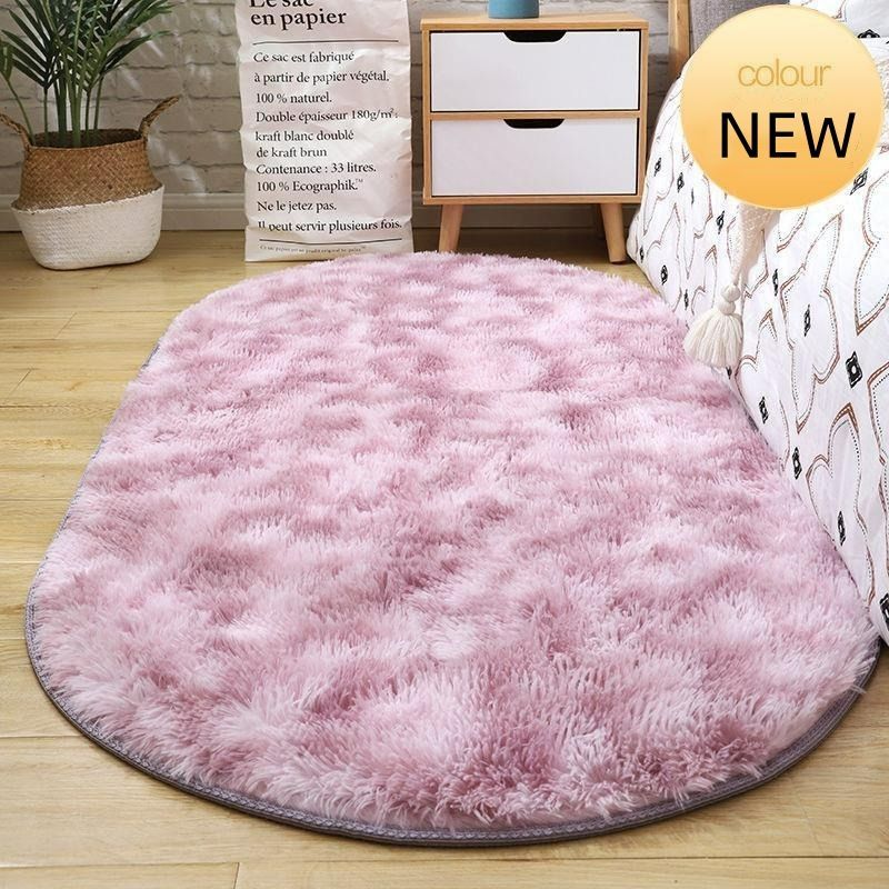 Elliptical long plush carpet,40*60cm,50*80cm,60*90cm,40*120cm,60*120cm,80*120cm,60*160cm,80*160cm,80*200cm,100*200cm CRRSHOP free shipping plush carpet, bedroom bedside carpet, dressing room, decorative floor mat