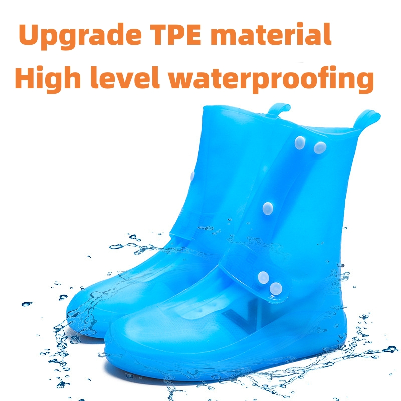 Rainproof shoe cover CRRshop blue pink white black apparel shoes accessories free shipping best sell silicone anti slip, thickened, wear-resistant men's and women's shoe cover, waterproof shoe TPE rain shoe cover rainy day foot cover water shoes 34 35 36 37 38 39 40 41 42 43 44 45 