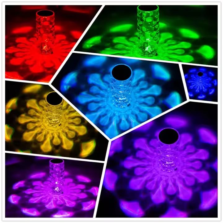 USB rechargeable water drop shape crystal table lamp bedroom dining table touch acrylic warm romantic atmosphere night light