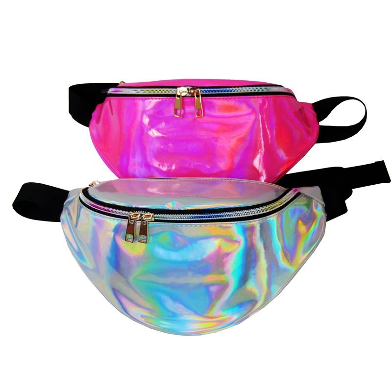 New laser colorful waist bag for women with personality European and American casual fashion sports large-capacity neon one-shoulder diagonal hanging chest bag