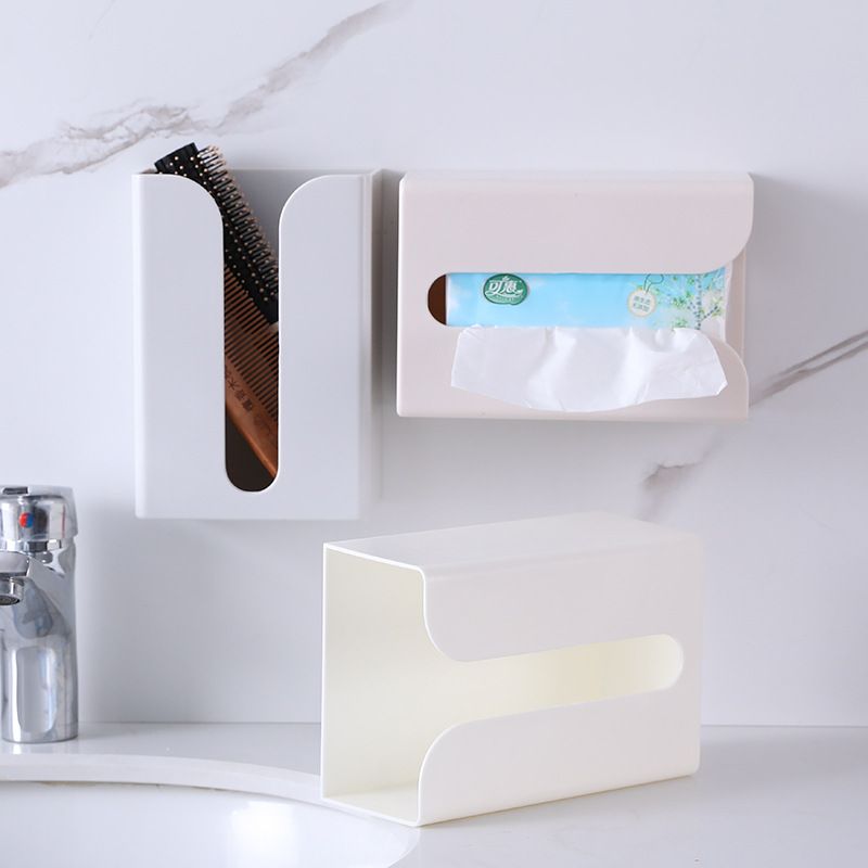 0827 Wall Mounted Tissue Box Waterproof Self Adhesive Napkin Holder Home Disposable Gloves Storage Box Kitchen Paper Organizer Case