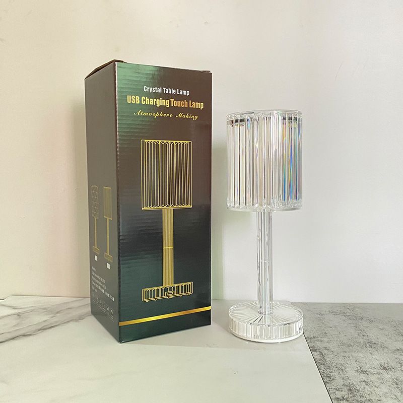 Light luxury internet celebrity style Gatsby crystal line beauty lamp bedside high-end decorative atmosphere lamp small table lamp rechargeable night light