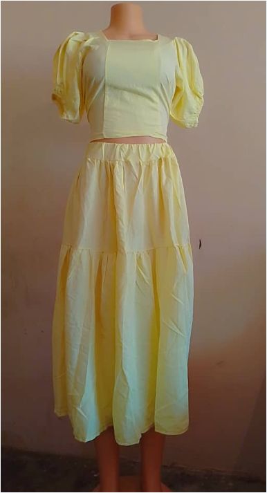 2PCS Casual Dress-Solid Short Sleeve Cut-out Neck Summer Dresses Women