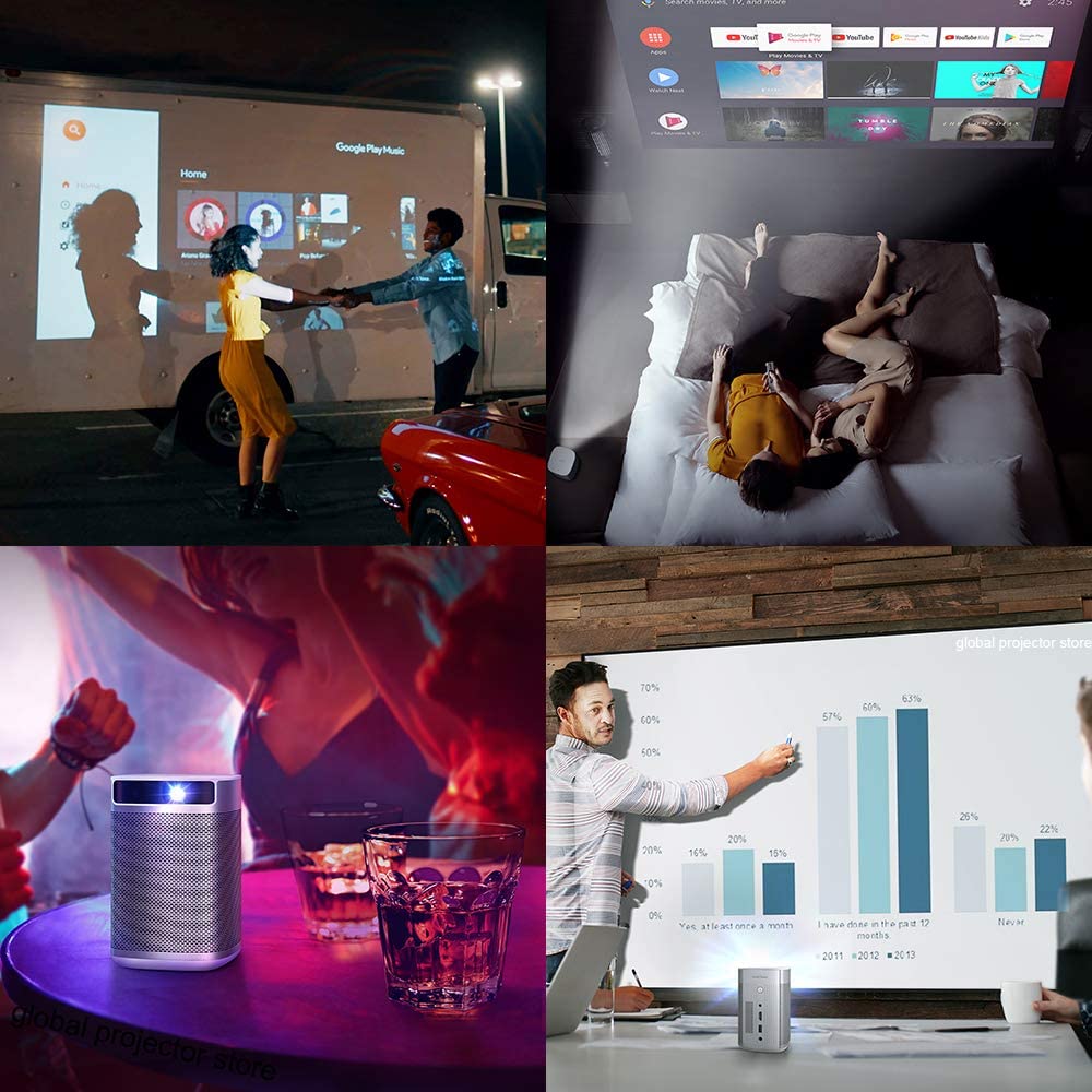 XGIMI MoGo Pro Projector 1080P Full HD DLP Portable Projector Android 9.0 with Built-in Battery Harman Kardon Blutooth Speaker