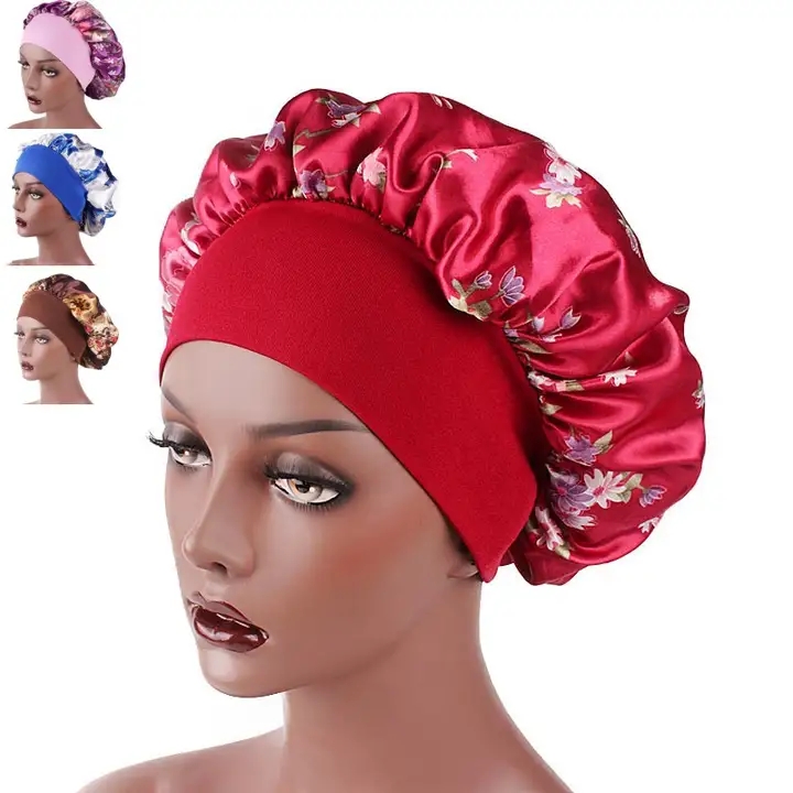 Satin Headscarf Hat Sleeping Bonnet Hair Wrap Silk Cap Fashion Head Scarf Headwear Night Sleep Hat