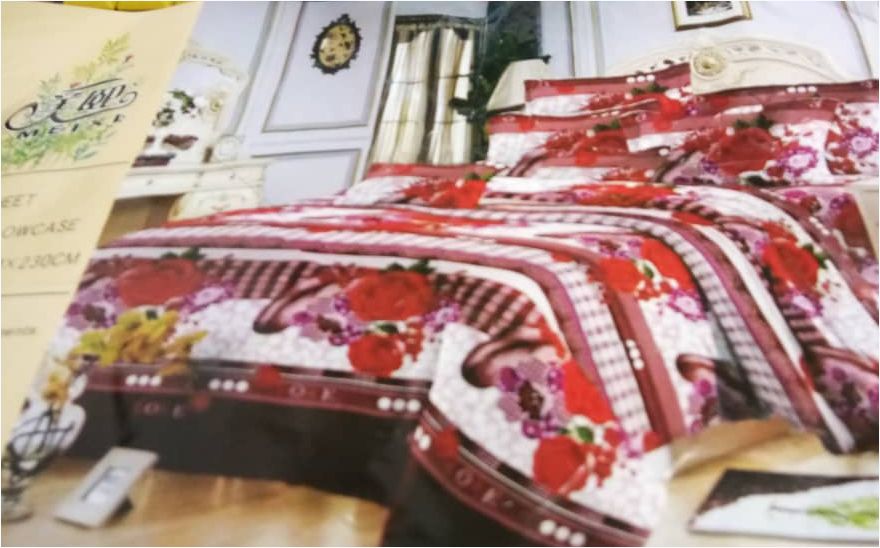 Fashionable Design 100% Polyester Cotton Printed Fabric Bed Sheet Pillow Cases Set 190cmx230cm
