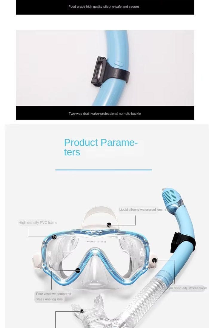 AUNONT Spearfishing Mask Snorkel Set Diving Equipment Swim Mask Snorkel Swimming Diving Set Water Sports New Swimming Gear