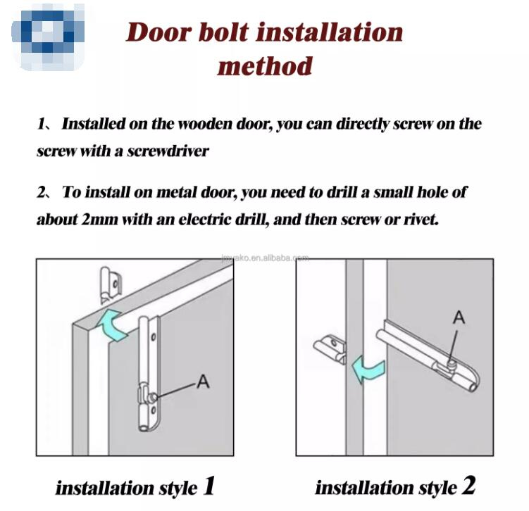 WELLHOME 2PCS door construction hardware stainless stee l304 insert window & door flush bolt door bolt