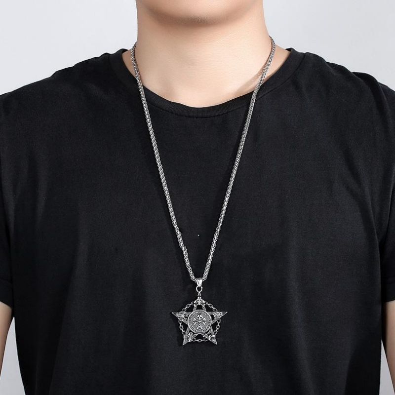 Titanium steel ship rudder hexagonal star necklace CRRSHOP No rust, no fading pendant chain necklace free shipping