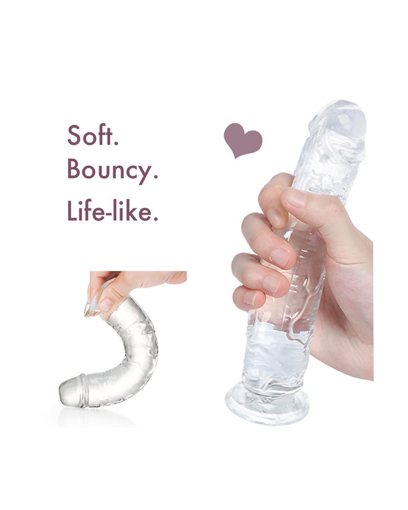 Adult Toy, Sex Toy, Silicone Dildo for Women, Hands-free with Suction Cup, Fake Penis, Transparent