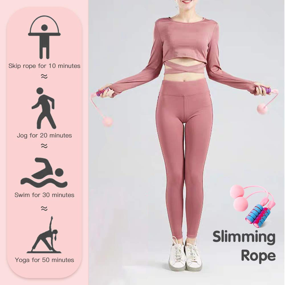 Ropeless Jump Rope - Tangle-Free Ball Bearing Skipping Rope for Fitness - Cordless Jumping Rope for Indoor and Outdoor - Bod Rope Weighted Jump Rope Workout for Exercises Men, Women, Kids