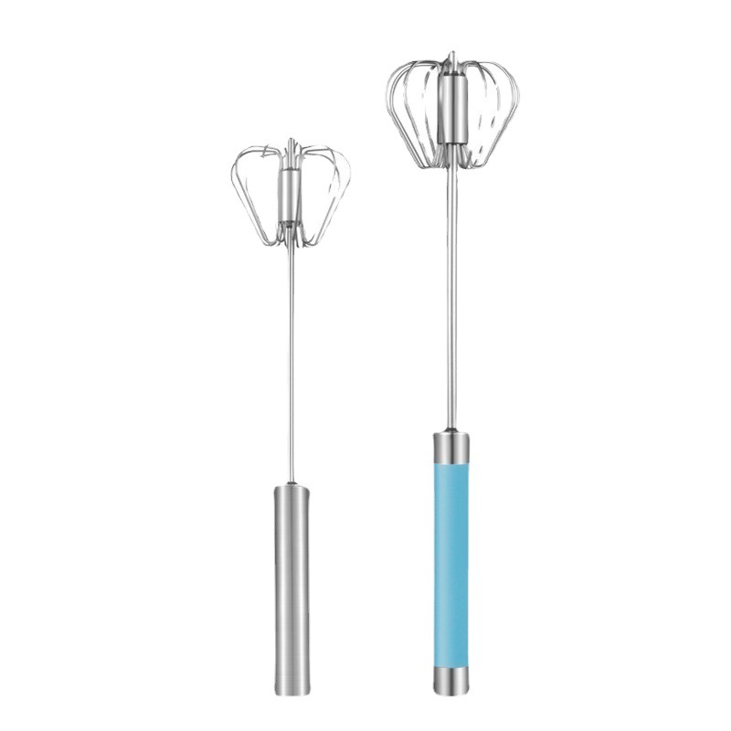 Mixer Egg Beater Press Type Semi-Automatic Rotary Egg Beater Stainless Steel Whisk Hand Blender Egg Cream Stirring Cream Baking Manual Mixer Kitchen Tool Bakeware Baking Tools Pastry Utensils