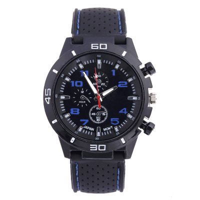 Popular fashion sports men's watch, car line strap, silicone student watch
