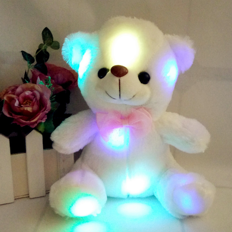 Heim velvet colorful Teddy doll children's gift luminous bear plush toy doll
