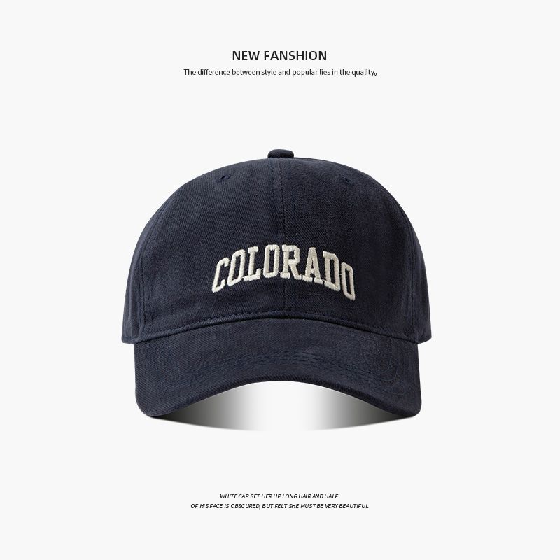 Fashion Letter Deep Crown Baseball Cap - Big Head Size Versatile Spring Autumn Hat
