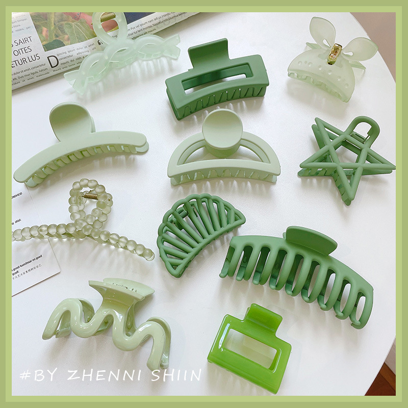 Mustard Green Simple Plain Hair Claw Clips, Hair Clips for Women & Girls, Strong Hold Matte Claw Hair Clips for Women Thick Hair & Thin Hair, 90's Vintage Jaw Clips