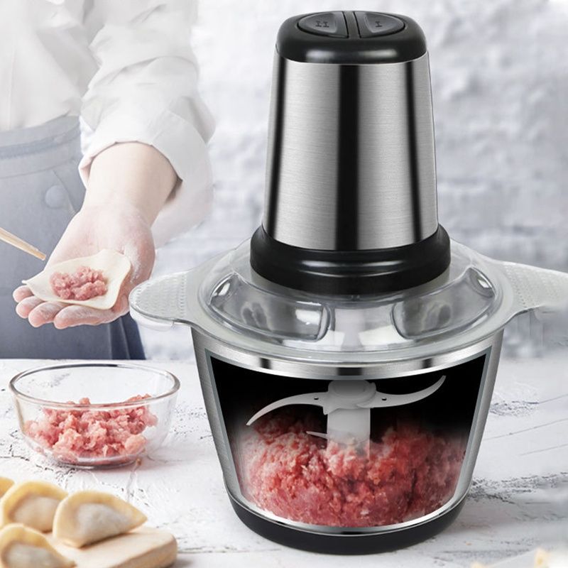  2L Meat Grinder Eco-friendly Large Capacity Stainless Steel Electric Meat Chopper for Home