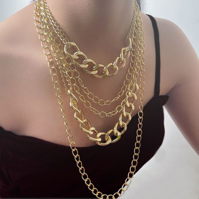 Hip hop mix and match accessories, exaggerated multiple layers, tassels, thick chain necklace free shipping