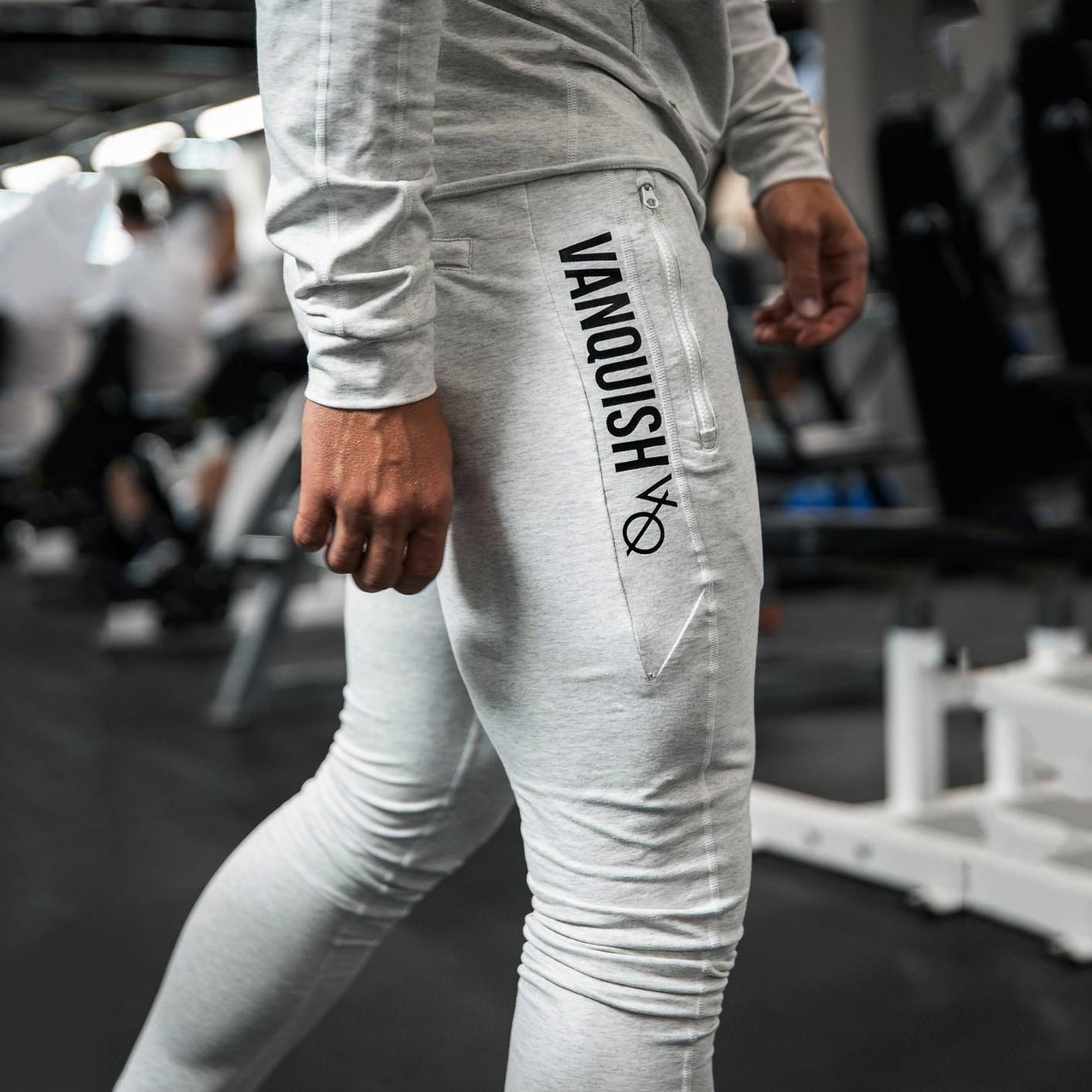 CK24-VQ Men's Sweatpants Slim Fit Joggers Workout Athletic Gym Pants with Zipper Pockets
